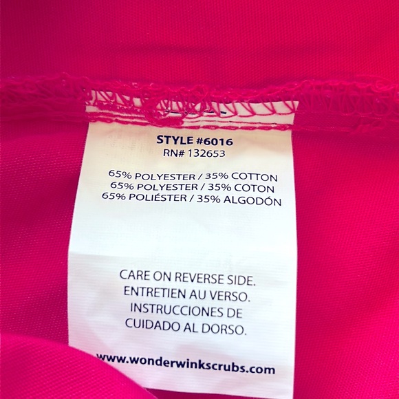 Wonder Wink Pink Scrub Top, Size XS - Picture 4 of 5